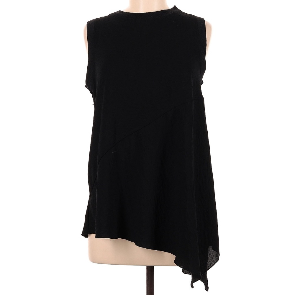 Zara Basic Collection Asymmetrical Black Top Size… - image 1